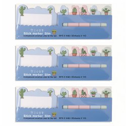 کاغذ یادداشت فانتزی استیک نوت طرح کاکتوس بسته 3 عددی