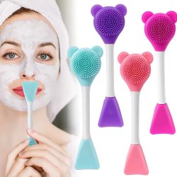 براش مخصوص ماسک و ماساژ سیلیکونی دوطرفه پرزدار