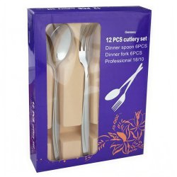 ست قاشق و چنگال Unique مدل استیل بسته 12 عددی